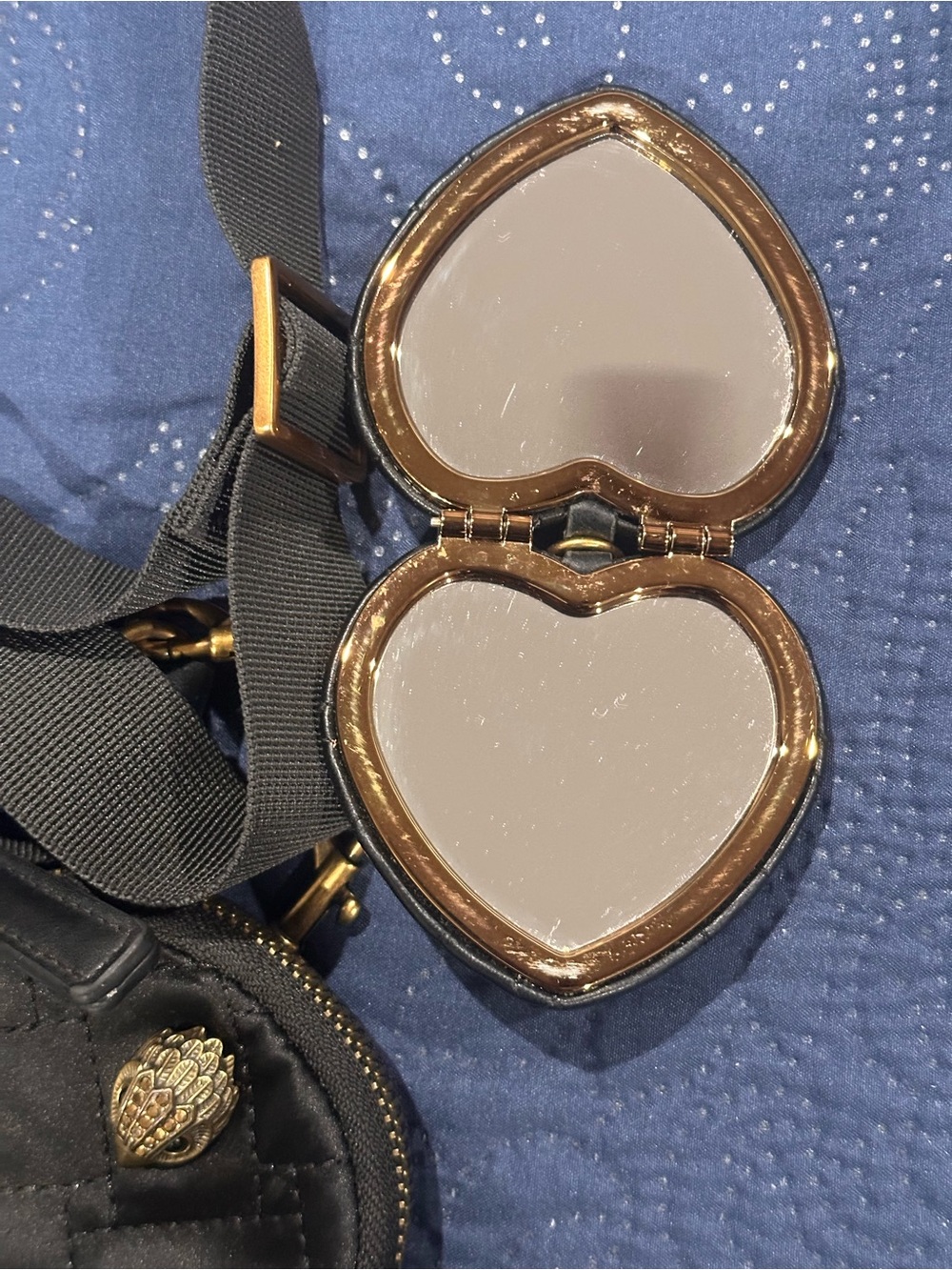 Kurt Geiger Black Quilted Multi-Pouch Crossbody with Gold Hardware - Picture 5 of 11